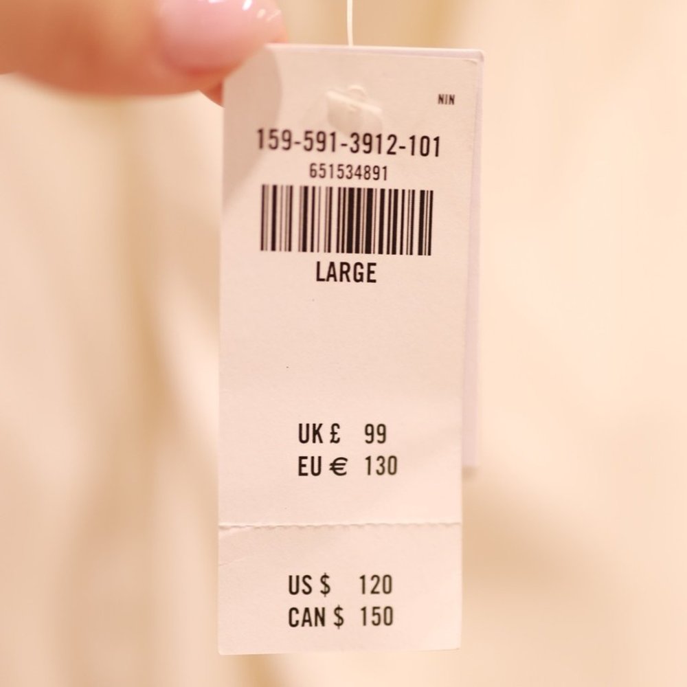 Abercrombie & Fitch Ruched Midi Dress In White Size Large New With Tags - Picture 8 of 14